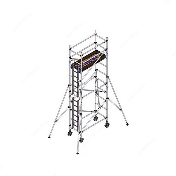Unique Single Width Scaffolding Tower, USSW-5-30, Aluminium, 5.30 Mtrs Tower Height, 250 Kg Weight Capacity