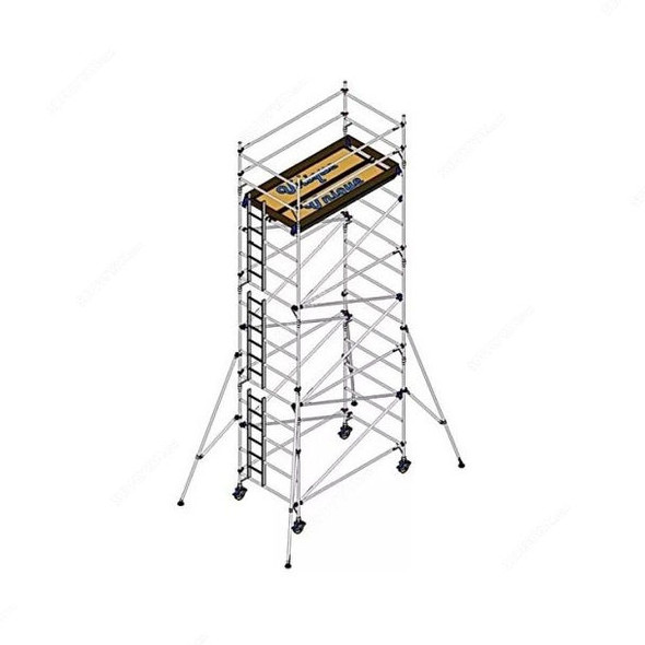 Unique Single Width Scaffolding Tower, USSW-7-30, Aluminium, 7.30 Mtrs, 250 Kg