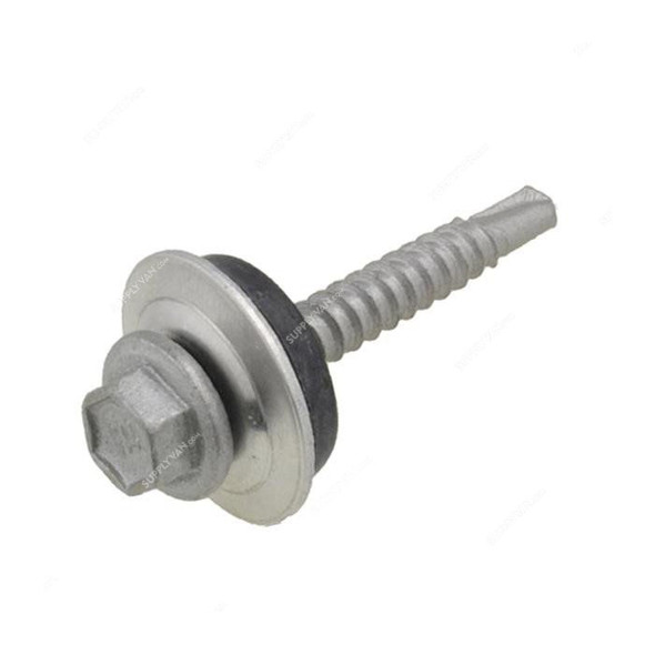 All Screw Fasteners Self Drilling Screw With Bonded EPDM Washer, Hex Head, M6.3 x 50MM, 200 Pcs/Pack