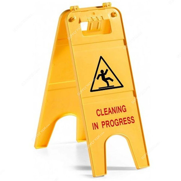 Intercare Cleaning in Progress Sign, Plastic, Yellow