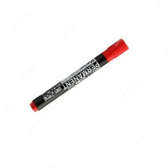 Deli Permanent Marker, ES550A, Red, 12 Pcs/Pack