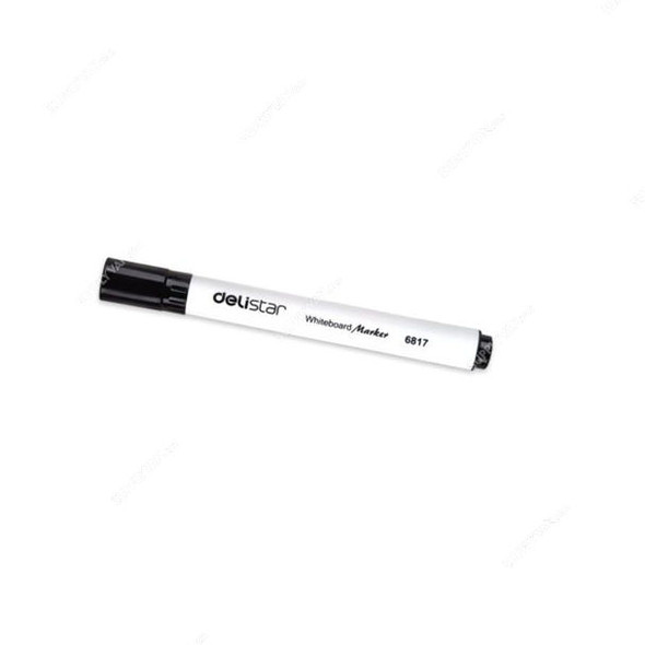 Deli Whiteboard Marker, E6817A, 2MM, Black, 12 Pcs/Pack