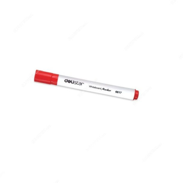Deli Whiteboard Marker, E6817A, 2MM, Red, 12 Pcs/Pack