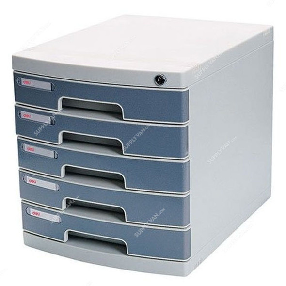 Deli Drawer File Cabinet, E8855, 5 Compartment, 302 x 325MM, Light Grey