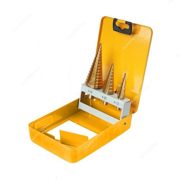 Tolsen Step Drill Bit Set, 75878, 3 Pcs/Set