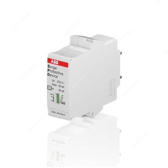 Abb Surge Protective Device, OVR-T2-80-275s-C-QS, Single Pole, 450VAC