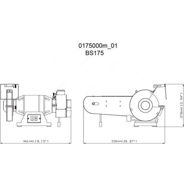 Metabo Bench Grinder, BS-175, 500W, 175MM