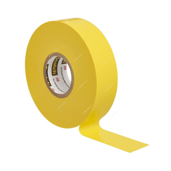 3M Vinyl Electrical Tape, Scotch 35, 19MM x 20.1 Mtrs, Yellow