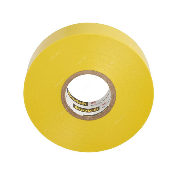 3M Vinyl Electrical Tape, Scotch 35, 19MM x 20.1 Mtrs, Yellow