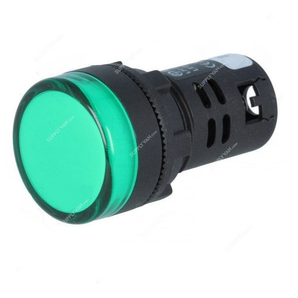 Auspicious LED Pilot Lamp, L22, 24VAC/DC, 22MM, Green