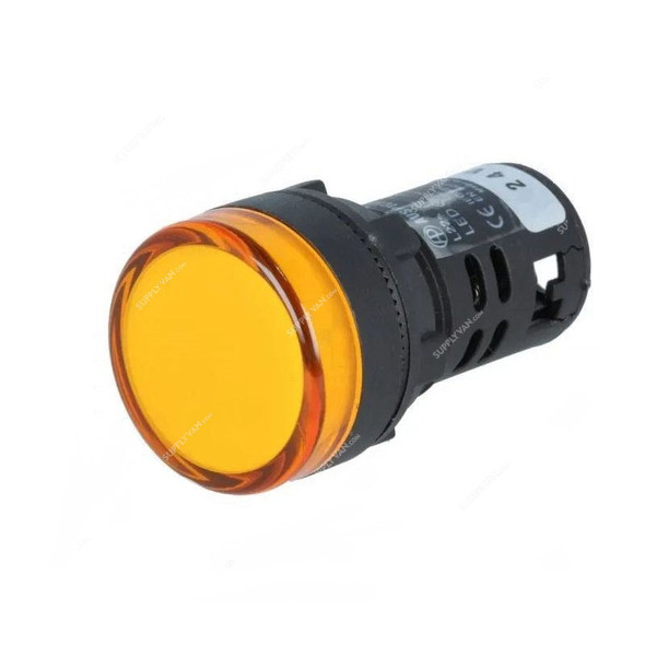 Auspicious LED Pilot Lamp, L22, 24VAC/DC, 22MM, Yellow