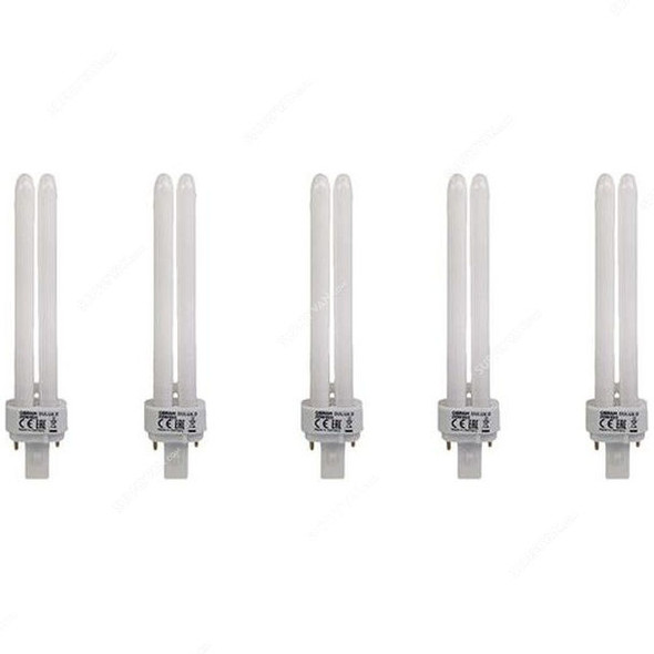 Osram Compact Fluorescent Lamp, Dulux D, 26W, G24q-3, 6500K, Lumilux Cool daylight, 5 Pcs/Pack