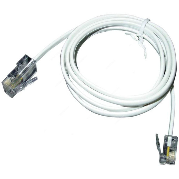 Sandberg Telephone Cable, 507-60, RJ11 to RJ45, 2 Mtrs, White