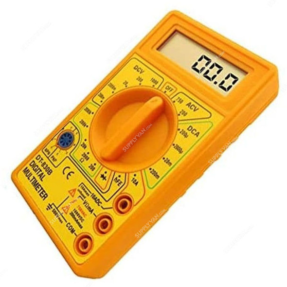 Digital Multimeter, DT830D, 9V, 10A, Yellow