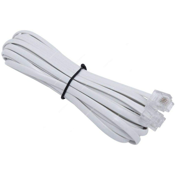 Telephone Patch Cord, 10 Mtrs, RJ45, White