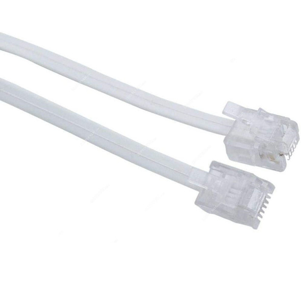 Telephone Patch Cord, 10 Mtrs, RJ45, White