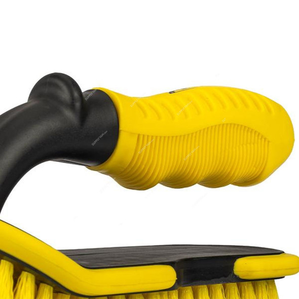 Rhinomotive Heavy-Duty Carpet and Upholstery Scrub Brush, R1810, Plastic, Black/Yellow