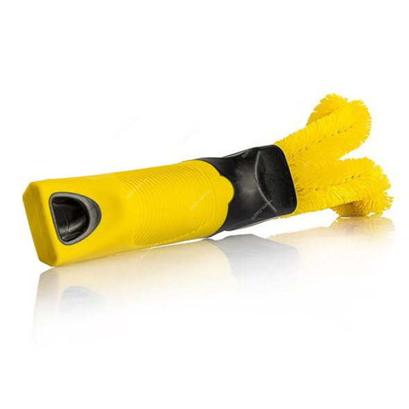 Rhinomotive Professional Soft Grip Lug Nut Cleaning Brush, R1813, Plastic, Black/Yellow