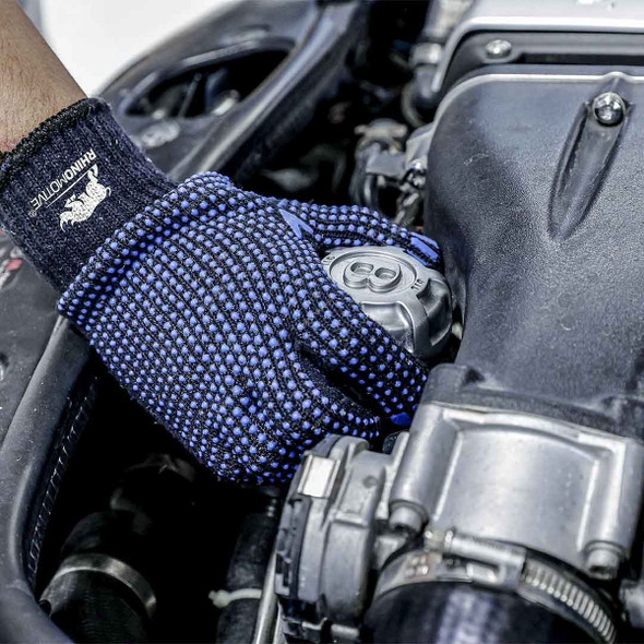 Rhinomotive Trusted Anti-Slippery Dotted Gloves, R1305, Size10, Blue