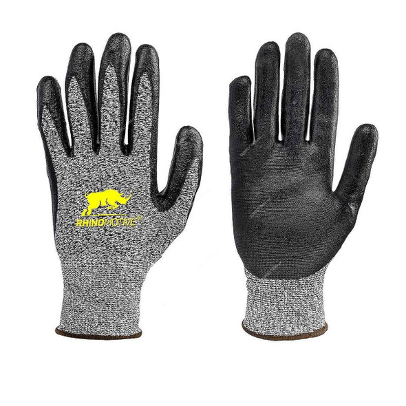 Rhinomotive Versatile Cut Resistant Glove, R1306, Size8, Black/White