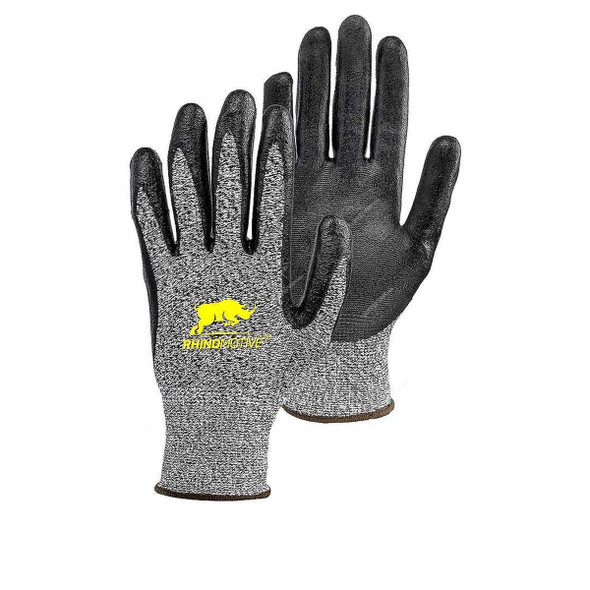 Rhinomotive Versatile Cut Resistant Glove, R1306, Size8, Black/White