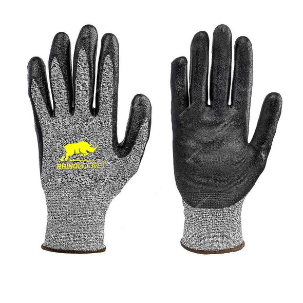 Rhinomotive Versatile Cut Resistant Glove, R1307, Size9, Black/White