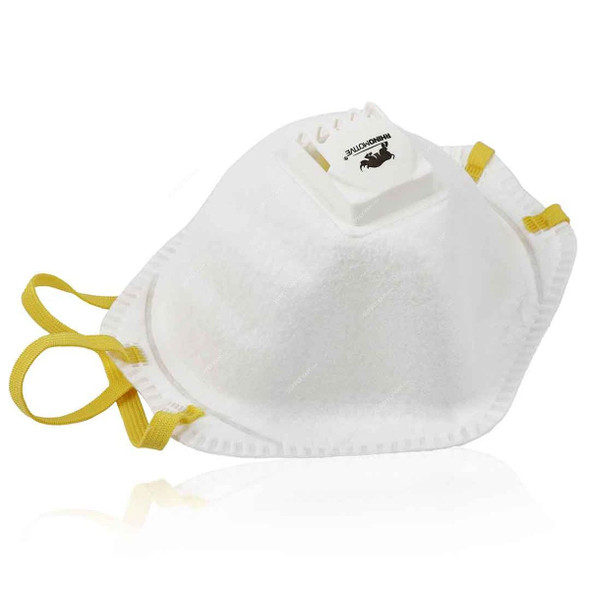 Rhinomotive Particulate Dust Mask With Valve, R1302, White, 12 Pcs/Pack