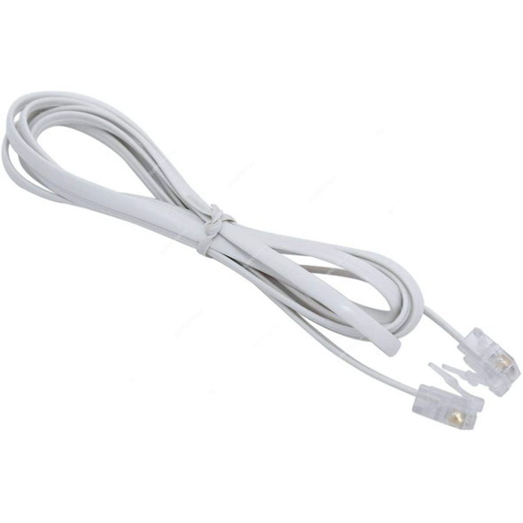 Hightech Telephone Patch Cord, Rj45, 1.5 Mtrs, White