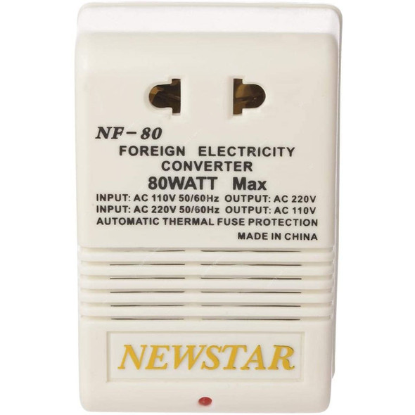 Newstars AC-AC Foreign Electricity Converter, NF-80, 80W, 110-220V, White