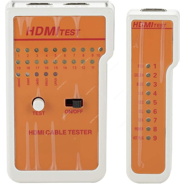 HDMI Cable Tester, CT-08727, 4 x 3.57 Inch, Orange/White