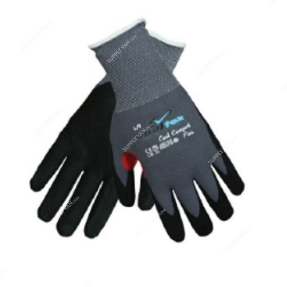 Vaultex Knitted Gloves With Thumb Crotch, CAB, Nitrile Coated, L, Grey/Black