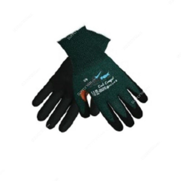 Vaultex Knitted Gloves With Thumb Crotch, ITA, Nitrile Coated, XL, Green