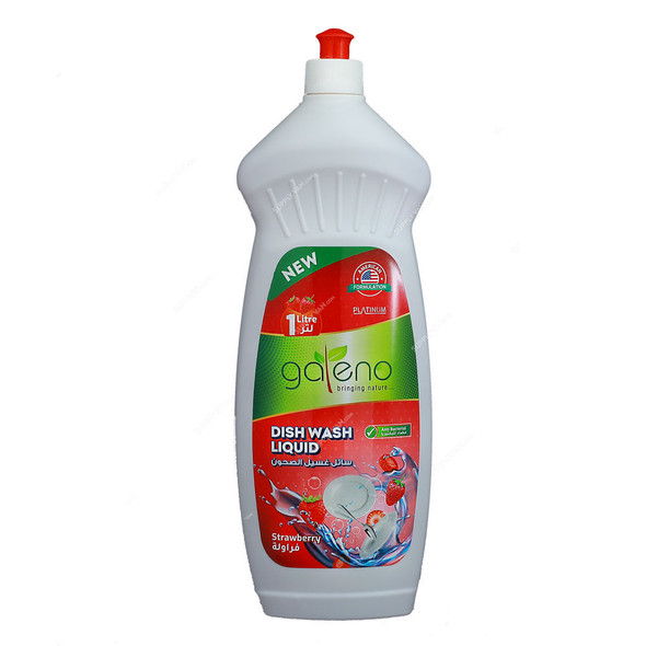 Galeno Anti-Bacterial Dish Wash Liquid, GAL0178, Strawberry, 1 Ltr
