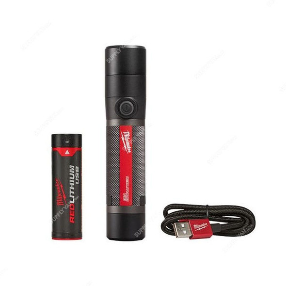 Milwaukee Rechargeable Handheld Flashlight, L4TMLED-201, 4V, 175 Mtrs, 1100 LM