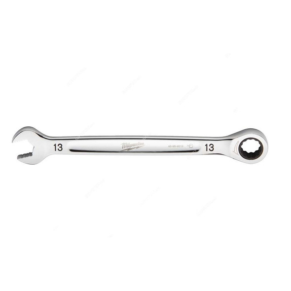 Milwaukee Ratcheting Combination Wrench, 4932471506, MaxBite, Chrome Plated, 13MM
