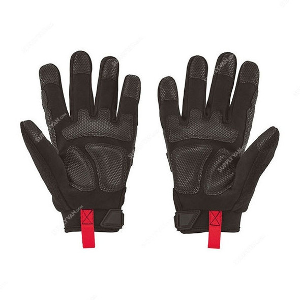 Milwaukee Work Demolition Gloves, 48229732, L, Black/Red