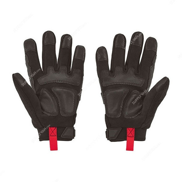 Milwaukee Work Demolition Gloves, 48229733, XL, Black/Red