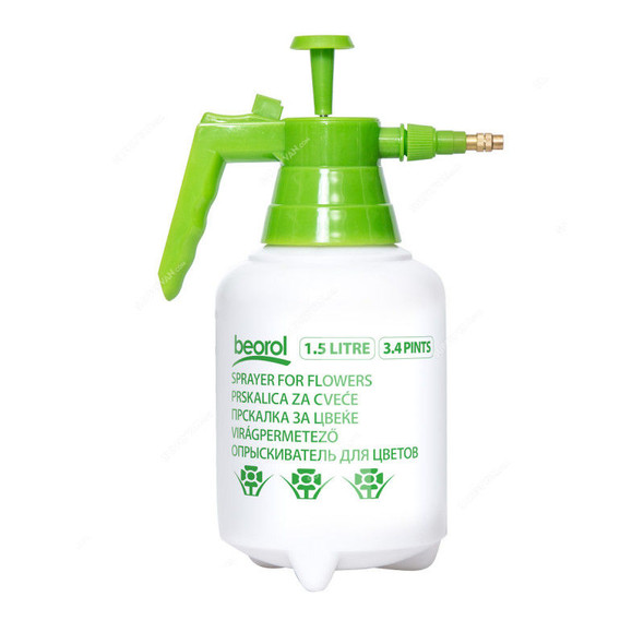 Beorol Flower Sprayer, PZC1.5, Plastic, 1.5 Ltrs, White/Green
