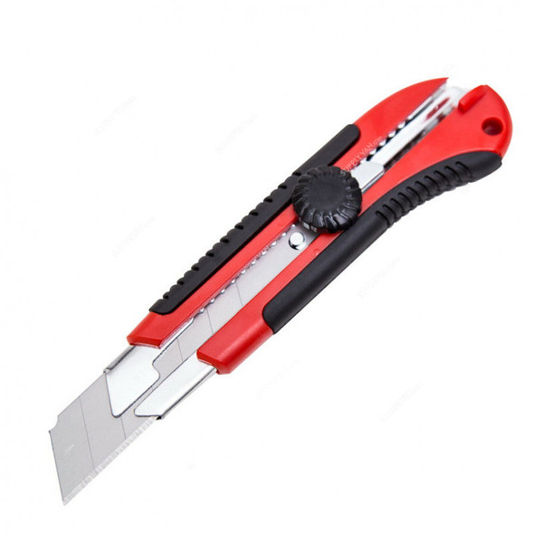 Beorol Utility Knife With Fixing Screw, SPF25, Metal/PVC, 25MM, Black/Red