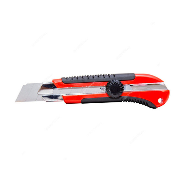 Beorol Utility Knife With Fixing Screw, SPF25, Metal/PVC, 25MM, Black/Red