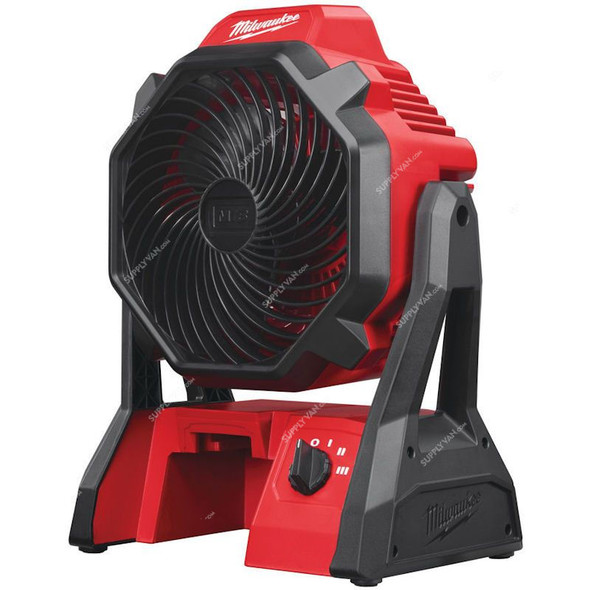 Milwaukee Cordless Jobsite Fan, M18AF-0, 18V, 284 CFM, Red and Black