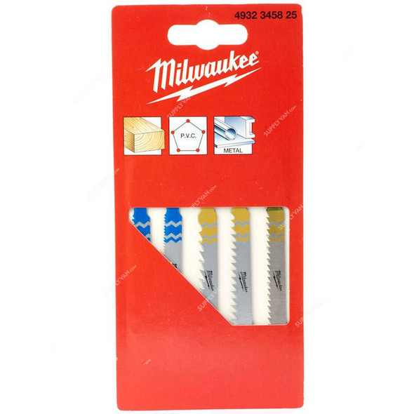 Milwaukee Jigsaw Blade Set, 4932345825, 5 Pcs/Set