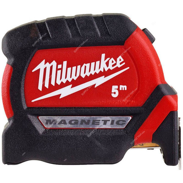 Milwaukee Premium Magnetic Tape Measure, 4932464599, 27 x 5 Mtrs, Red/Black