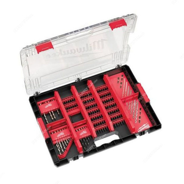 Milwaukee Metal Drill Bit Set With HD Box, 4932464550, Shockwave, 1/4 Inch, 120 Pcs/Set