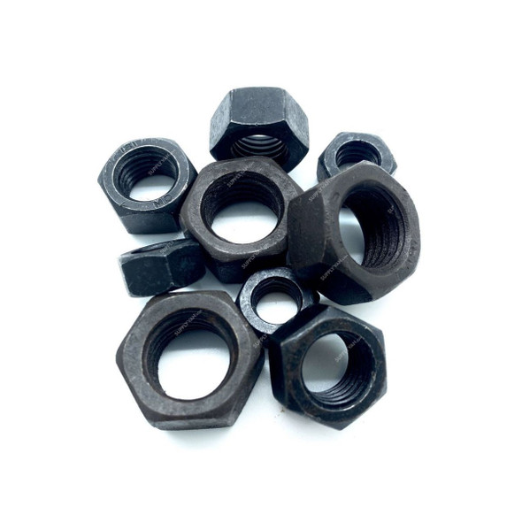 Hex Nut, BHN0024, Mild Steel, M24, Black, 50 Kg/Pack