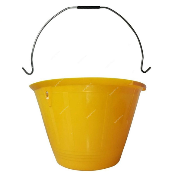 Macoma Heavy Duty Type B Bucket, BKT12, Plastic, Yellow, 12 Pcs/Pack