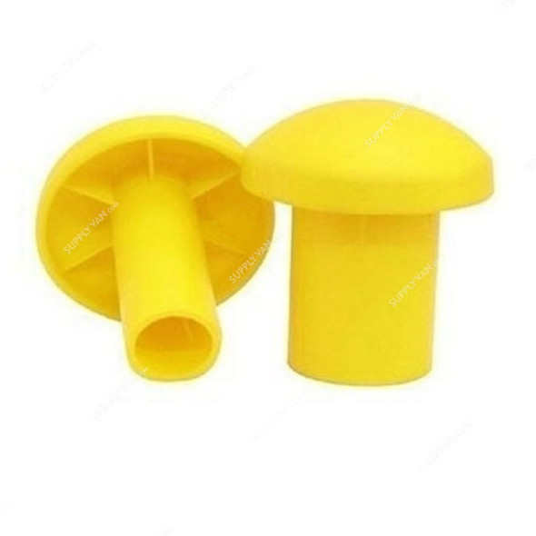 Musu Tang Mushroom Shape Rebar Cap, PMC02, Plastic, 16-32MM, Yellow, 100 Pcs/Pack