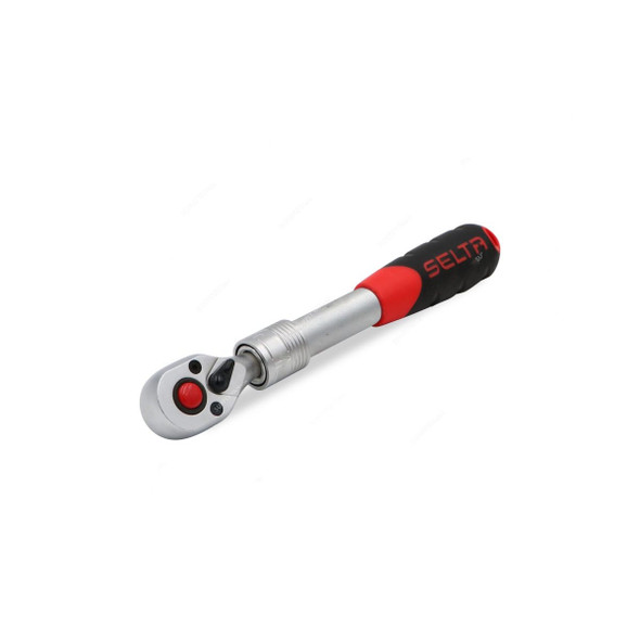 Selta Adjustable Ratchet Wrench, MC93-ADJRATH, 1/2 inch, Silver/Red
