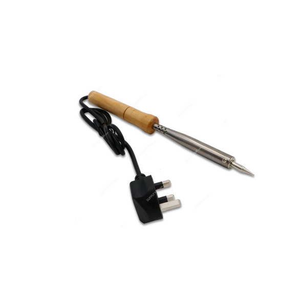 Bend Type Electric Soldering Iron With Wood Handle, MC613-SOL100, 100W