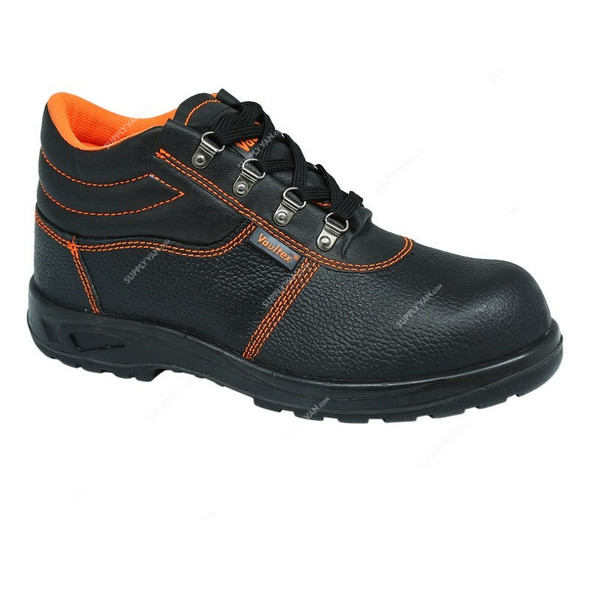 Vaultex Steel Toe Safety Shoes, VBI, Leather, Size41, Black